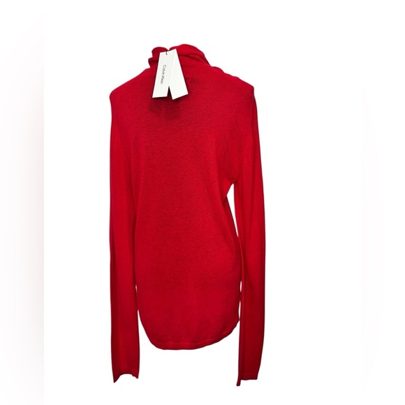 Calvin Klein Long Sleeve Wool Blend Top Red - Picture 3 of 12